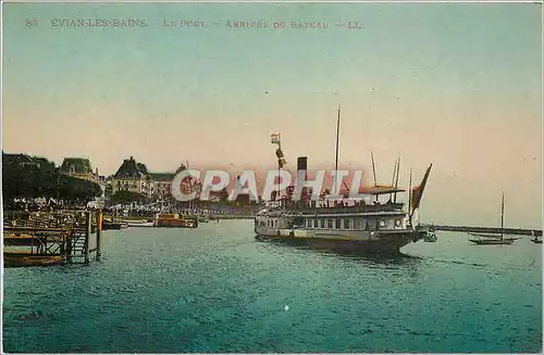 Cartes postales Evian les Bains Le Port Arrivee du Bateau