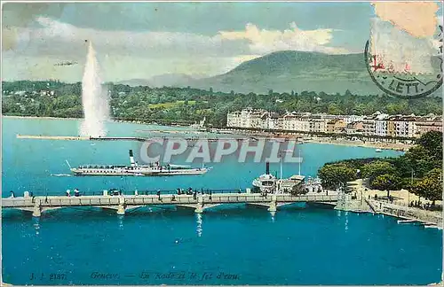 Cartes postales Geneve La Rade et le Jet d'eau