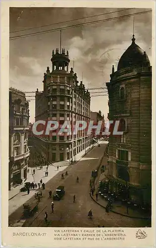 Cartes postales Barcelona Via Lateyana y Calle de la Plateria