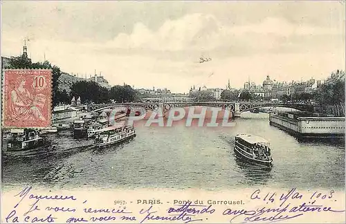 Cartes postales Paris Pont du Carrousel Bateaux