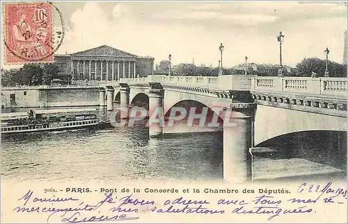 Cartes postales Paris Pont de la Concorde et la Chambre des Deputes