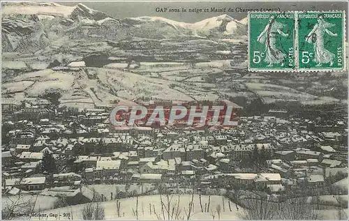 Cartes postales Gap sous la neige et Massif de Charente