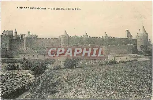 Cartes postales Cite de Carcassonne Vue generale du Sud Est