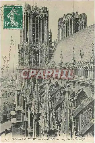 Ansichtskarte AK Cathedrale de Reims Facade laterale sur vue du Transept