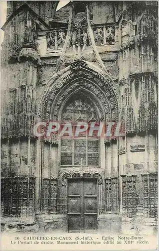 Cartes postales Caudebec en Caux S Inf Eglise Notre Dame Le Portail de droite