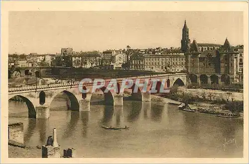 Ansichtskarte AK Montauban T et G Le vieux pont le musee d'Ingres et l'eglise St Jacques
