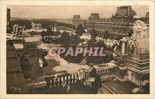 Ansichtskarte AK Paris Vue sur le Louvre et les Jardins du Louvre et des Tuileries