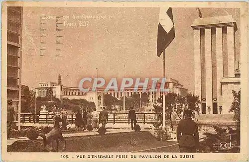 Ansichtskarte AK Exposition Internationale Paris 1937 Vue d'ensemble prise du Pavillon de la Suisse