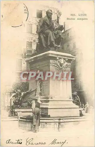 Cartes postales Lyon Statue Ampere