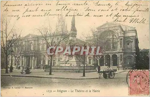 Ansichtskarte AK Avignon Le Theatre et la Mairie