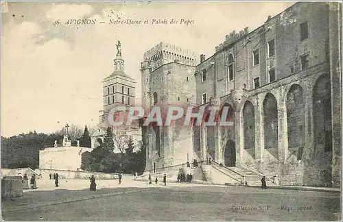 Cartes postales Avignon Notre Dame et Palais des Papes