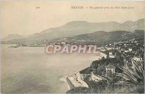 Ansichtskarte AK Menton Vue generale prise du Pont Saint Louis