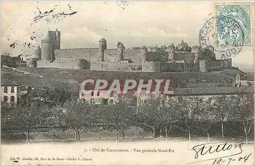 Ansichtskarte AK Cite de Carcassonne Vue generale Nord Est