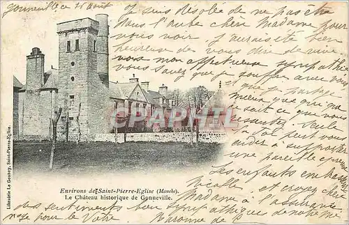 Cartes postales Environs de Saint Pierre Eglise Manche Le Chateau historique de Gonneville