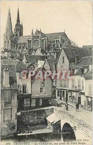 Ansichtskarte AK Chartres La Cathedrale vue prise du Pont Bouju