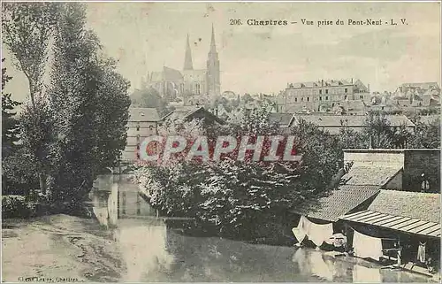 Ansichtskarte AK Chartres Vue prise du Pont Neuf Lavoir