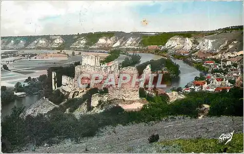Moderne Karte Le Petit Andely Eure Chateau Gaillard et vue d'ensemble