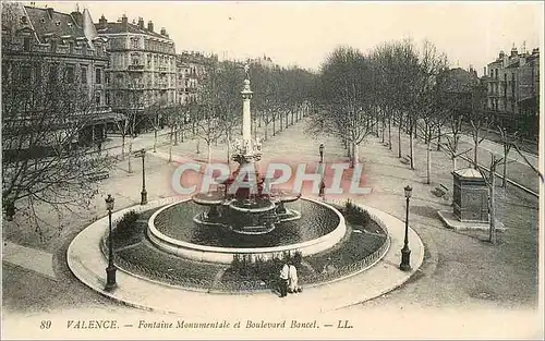Cartes postales Valence Fontaine Monumentale et Boulevard Bancel