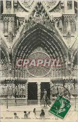 Ansichtskarte AK Reims La Cathedrale Portail Cathedral