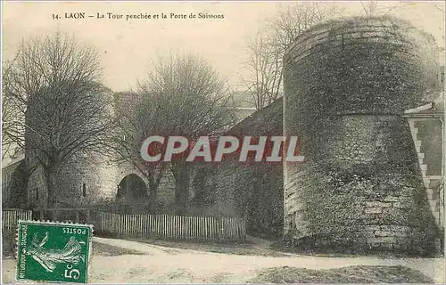 Ansichtskarte AK Laon La Tour penchee et la Porte de Soissons