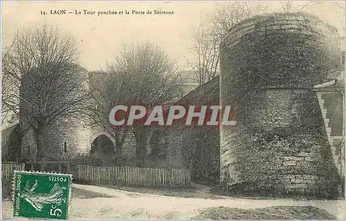 Cartes postales Laon La Tour penchee et la Porte de Soissons