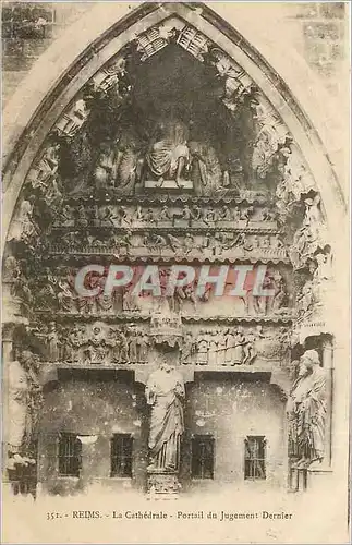 Ansichtskarte AK Reims La Cathedrale Portail du Jugement Dernier