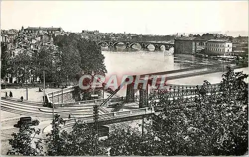 Moderne Karte Toulouse Vue sur la Garonne Pont Saint Pierre et Pont Neuf