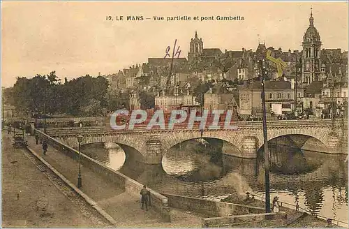 Ansichtskarte AK Le Mans Vue partielle et pont Gambetta