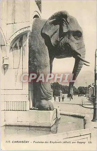 Ansichtskarte AK Chambery Fontaine des Elephants detail par Sappey