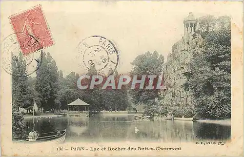 Cartes postales Paris Lac et Rocher des Buttes Chaumont