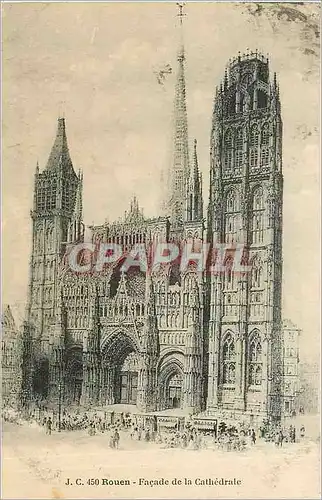 Cartes postales Rouen Facade de la Cathedrale