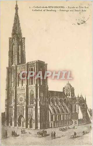 Cartes postales Cathedrale de Strasbourg Facade et Cote Sud