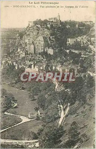 Cartes postales Roc Amadour Vue generale et les Gorges de l'Alzou