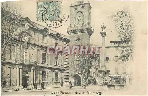 Cartes postales Aix en Provence Hotel de Ville Beffroi