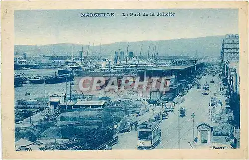 Ansichtskarte AK Marseille Le Port de la Joliette Bateaux Tramway