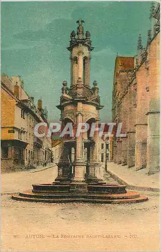 Cartes postales Autun La Fontaine Saint Lazare