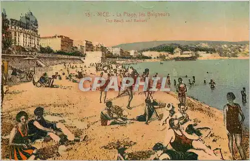 Cartes postales Nice La Plage les Baigneurs