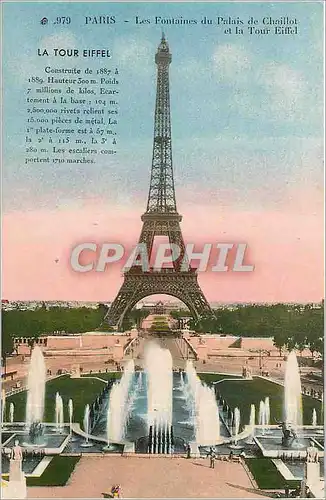 Ansichtskarte AK Paris Les Fontaines du Palais de Chaillot et la Tour Eiffel
