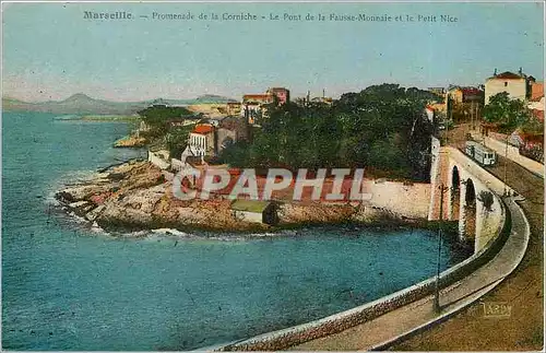 Cartes postales Marseille Promenade de la Corniche Le Pont de la Fausse Monnaie et le Petit Nice