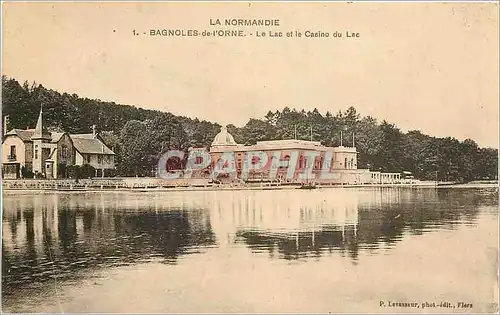 Cartes postales La Normandie Bagnoles de l'Orne Le Lac et le Casino du Lac