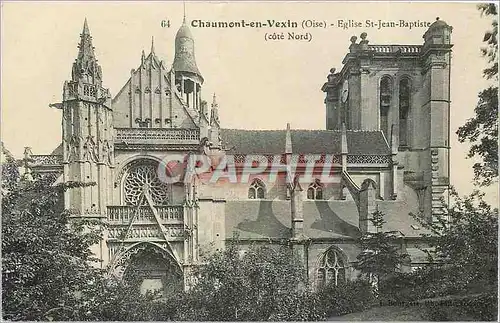 Ansichtskarte AK Chaumont en Vexin Oise Eglise St Jean Baptiste Cote Nord
