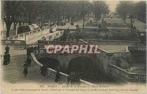 Ansichtskarte AK Nimes Jardin de la Fontaine Bains Romains