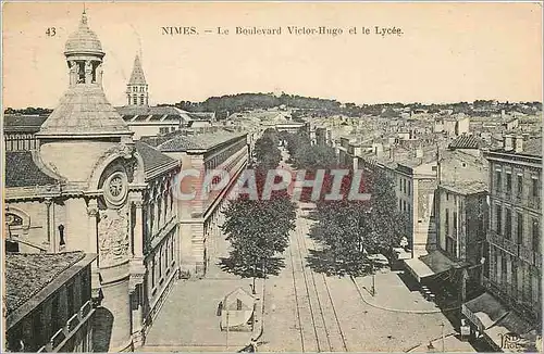 Cartes postales Nimes Le Boulevard Victor Hugo et le Lycee
