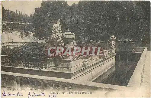 Ansichtskarte AK Nimes Les Bains Romains