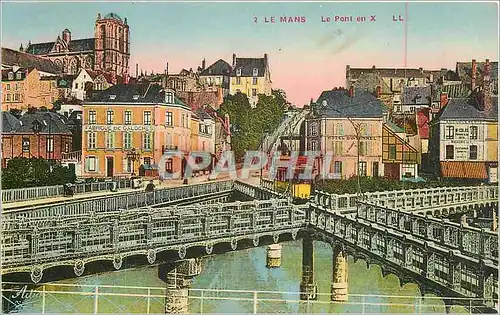 Cartes postales Le Mans Le Pont en X Tramway