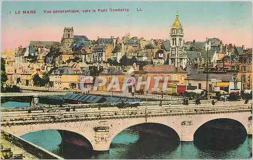 Cartes postales Le Mans Vue panoramique vers le Pont Gambetta