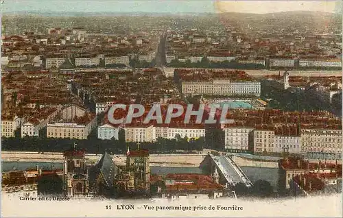 Cartes postales Lyon Vue Panoramique prise de Fourviere