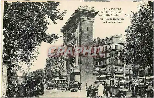 Cartes postales Paris Le Boulevard et Porte St Denis