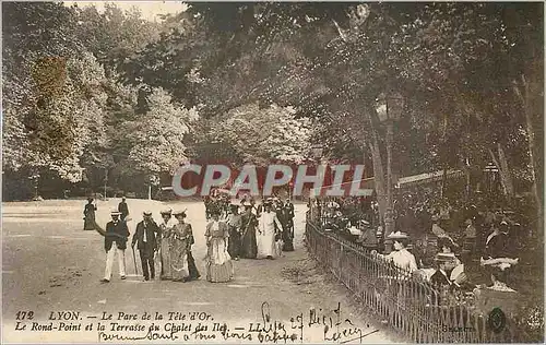 Cartes postales Lyon Le Parc de la Tete d'Or Le Rond Point et la Terrasse du Chalet des Iles