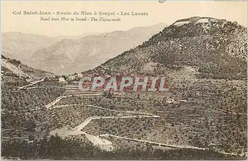 Cartes postales Col Saint Jean Route de Nice a Sospel Les Lacets